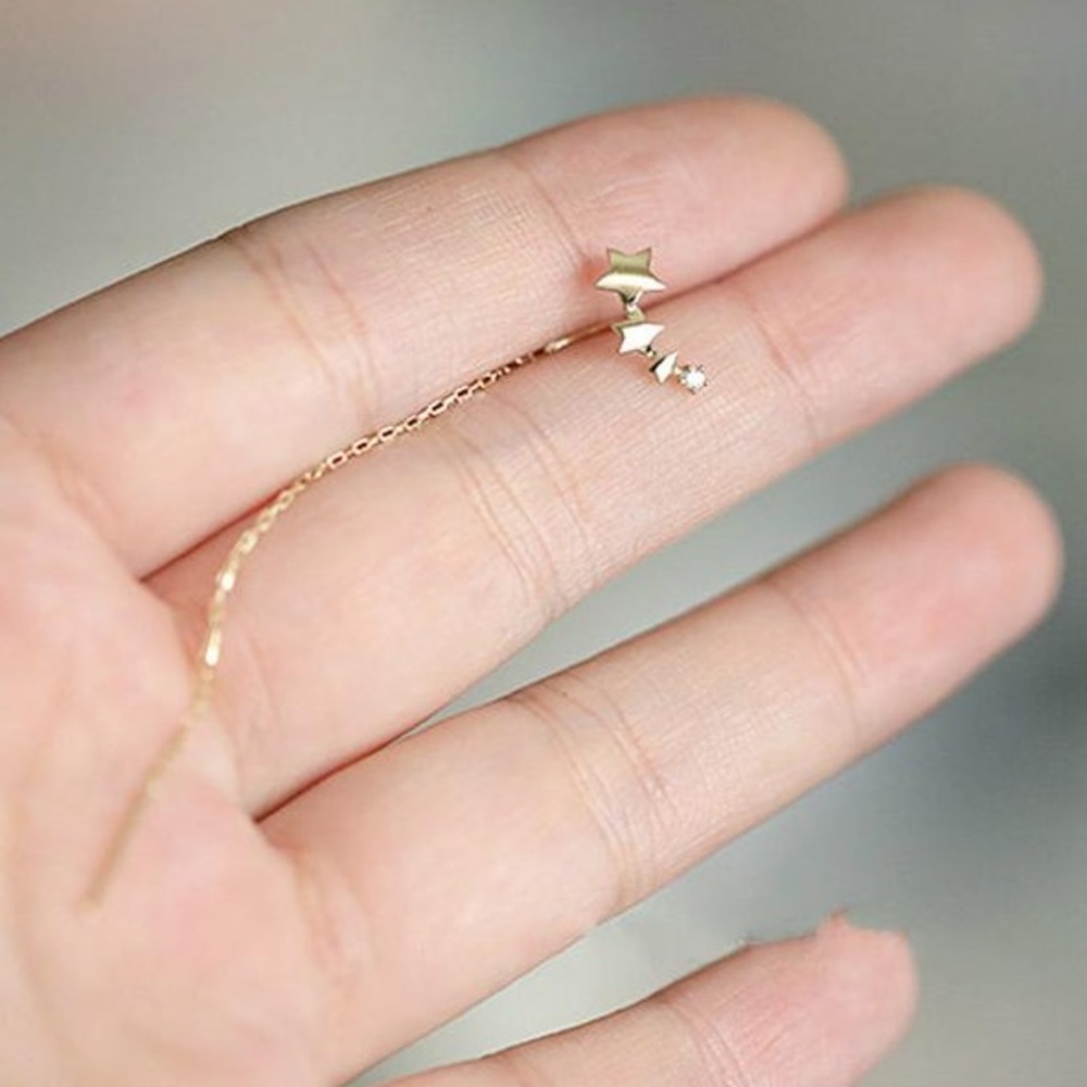 ⭐️Insta 18K Gold  plated threader earrings - Picture 4 of 7
